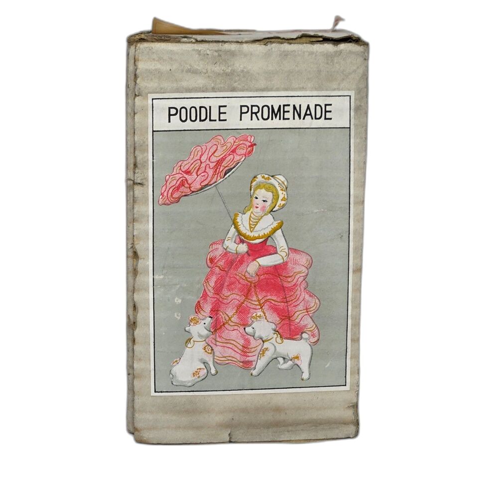 Vintage 1960s Poodle Promenade Doll In Box | Made in Japan Kitsch Pink Parasol
